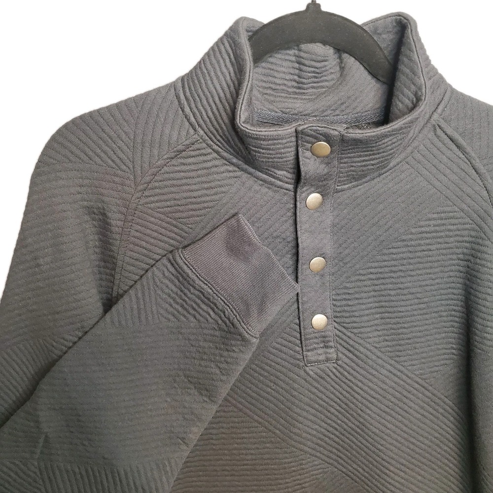 Goodfellow & Co. Men's M Dark Gray Henley Sweatshirt 1/4 Snap W/Pockets - NWT